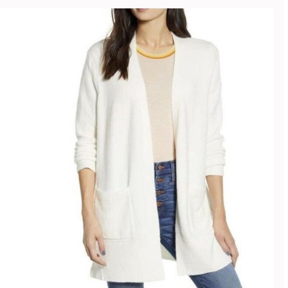 Madewell Sweaters - Madewell White Open Front Alpaca Blend Soft Cardigan Sweater